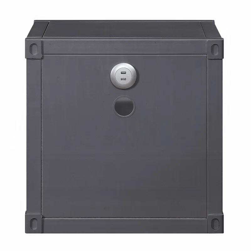 F&L Homes Studio Cargo Metal Nightstand W/USB
