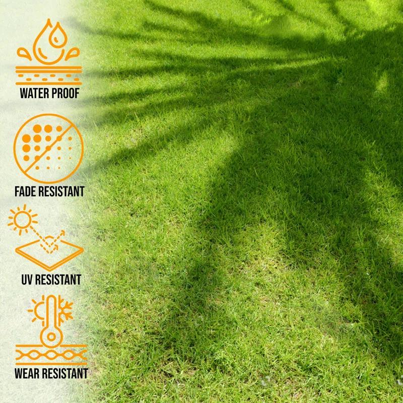 Ottomanson Grass Waterproof Indoor/Outdoor Artificial Grass Turf Rugs and Rolls Customized Size For Balcony, Patios