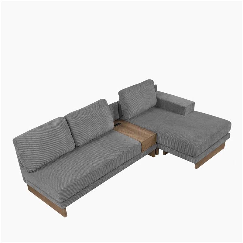 Beachcrest Home™ Doucette Modern Sofa 114" L-Shaped Sofa Sectional Sofa With Two USB Ports And Two Power Sockets