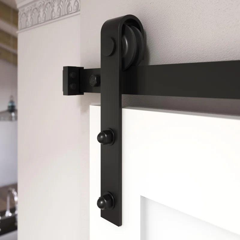 EightDoors 72-in. Matte Black Barn Door Hardware Kit