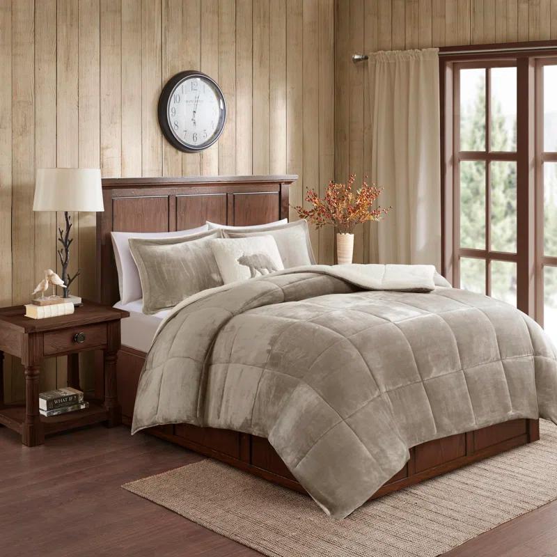 Woolrich Alton Plush to Sherpa Down Alternative Comforter Set