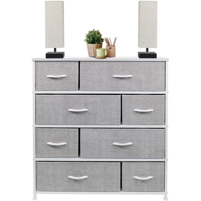 Sorbus Sorbus 8 Drawers Dresser with Steel Frame and Wood Top