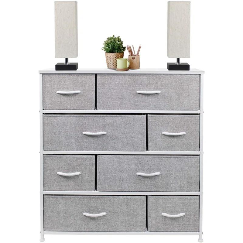 Sorbus Sorbus 8 Drawers Dresser with Steel Frame and Wood Top