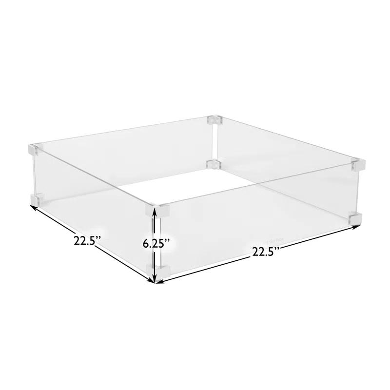 Fire Sense Wind Guard Clear Tempered Glass, Best Viewing Experience for Propane Gas Fire Pits & Patio Heater-22.5 Inches