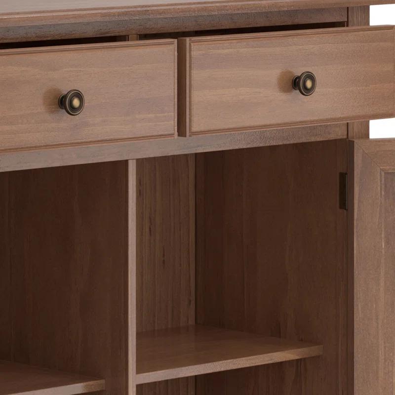 Simpli Home Connaught Solid Wood 2 - Door Accent Cabinet Entryway Storage Cabinet