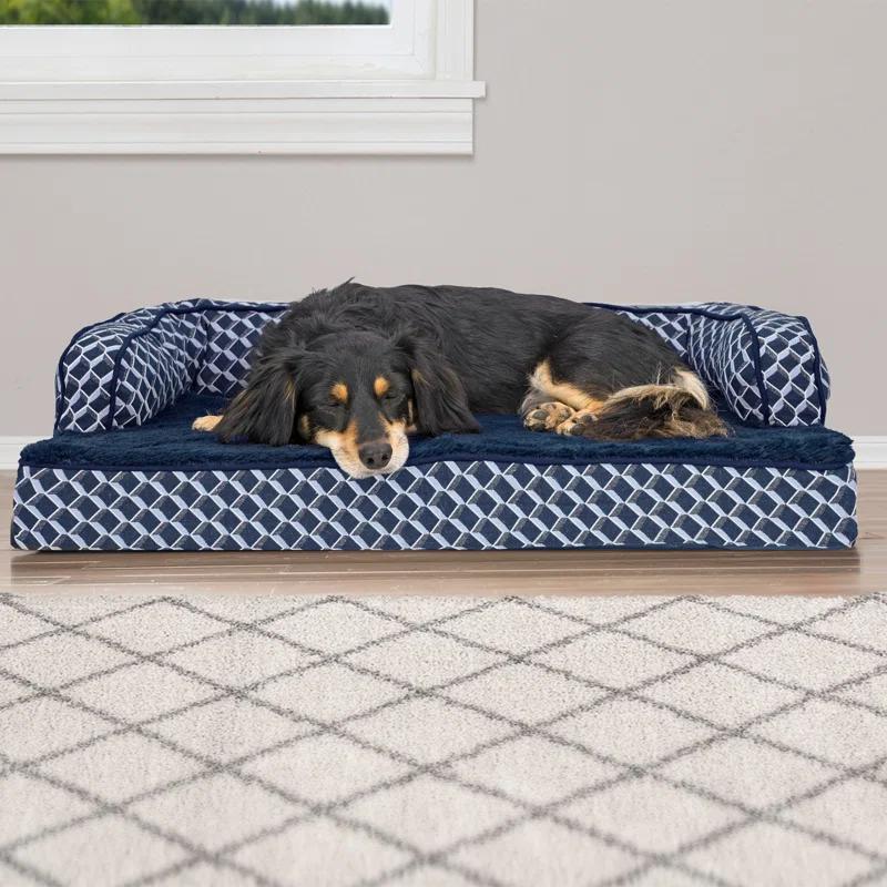 FurHaven Plush & Diamond Décor Comfy Couch Pet Bed