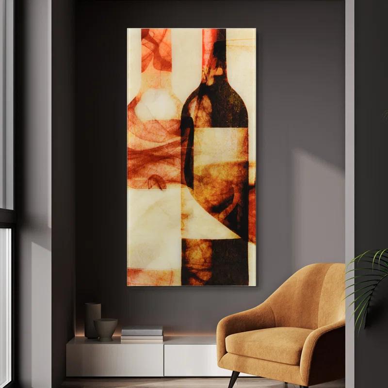 Empire Art Direct "Smokey Wine I A" Frameless Free Floating Reverse Printed Tempered Art Glass Wall Art