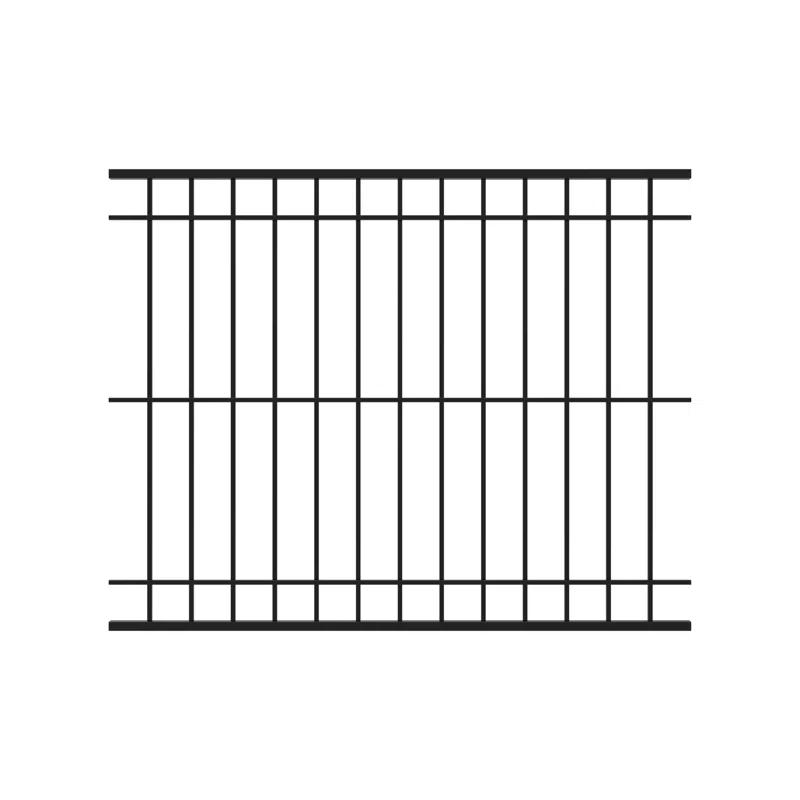 Fortress Building Products Estate 6.25-ft H x 94-in W Gloss Black Steel Fence Panel