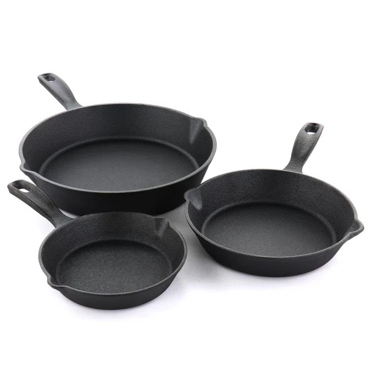 Oster 3 Piece Cast Iron Pre-Seasoned Frying Pans