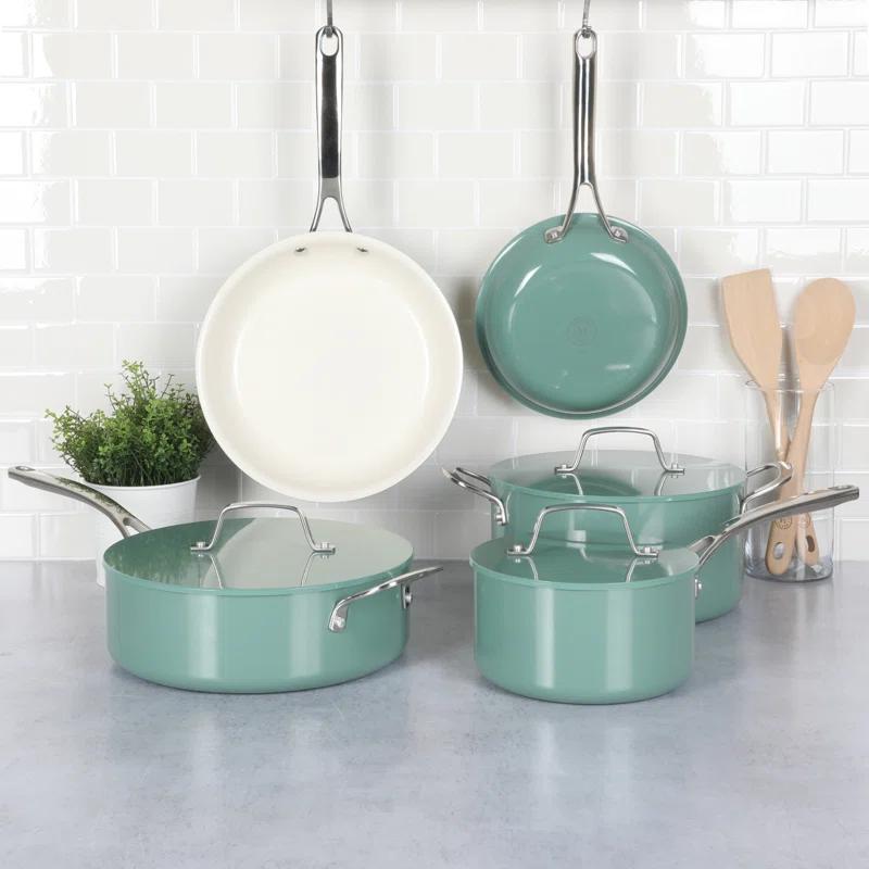 Martha Stewart Galway 10 Piece Aluminum Cookware Set w/Alum Lid