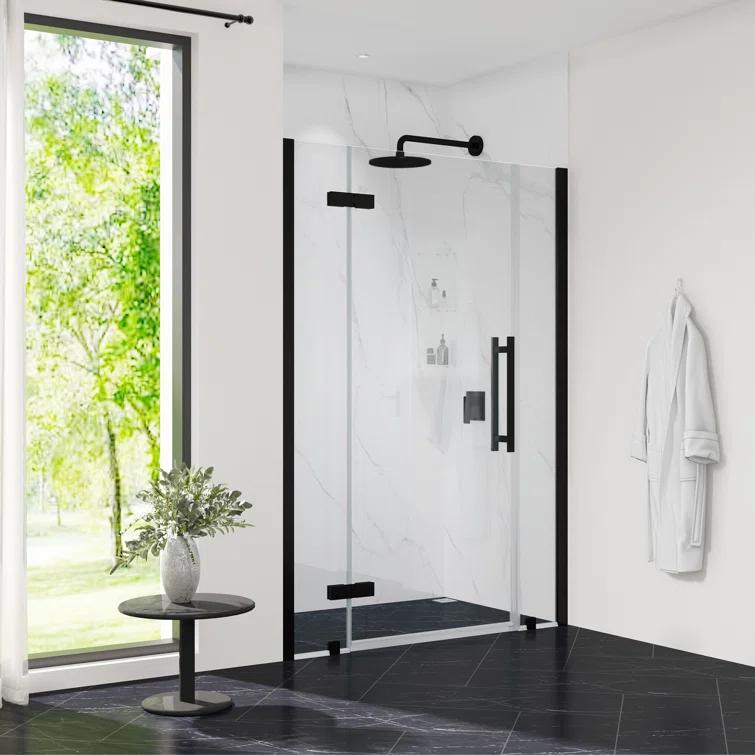 Ove Decors Endless Tampa 46" W x 72" H Alcove Frameless Shower Kit, Door, 2 Panel, Shelves TA1320401