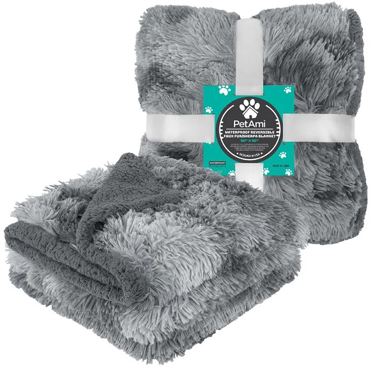 PetAmi Faux Fur Sherpa Pet Blanket