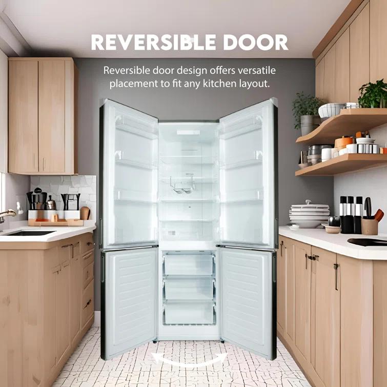 Equator Advanced Appliances Conserv 11cf Bottom Freezer Refrigerator 24in w/ WINE RACK Stainless 110V			 MDRF359WE