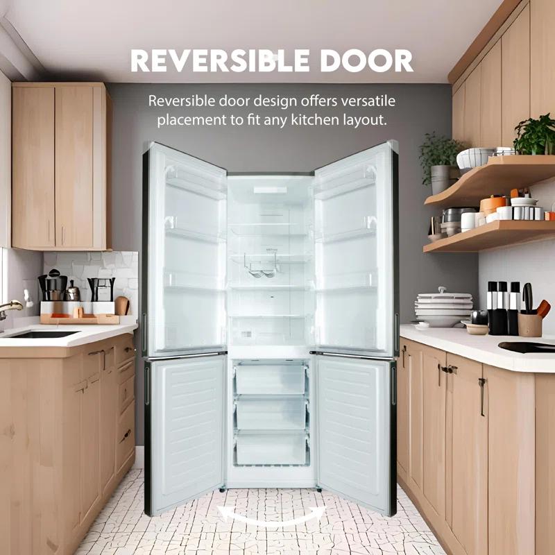 Equator Advanced Appliances Conserv 11cf Bottom Freezer Refrigerator 24in w/ WINE RACK Stainless 110V			 MDRF359WE
