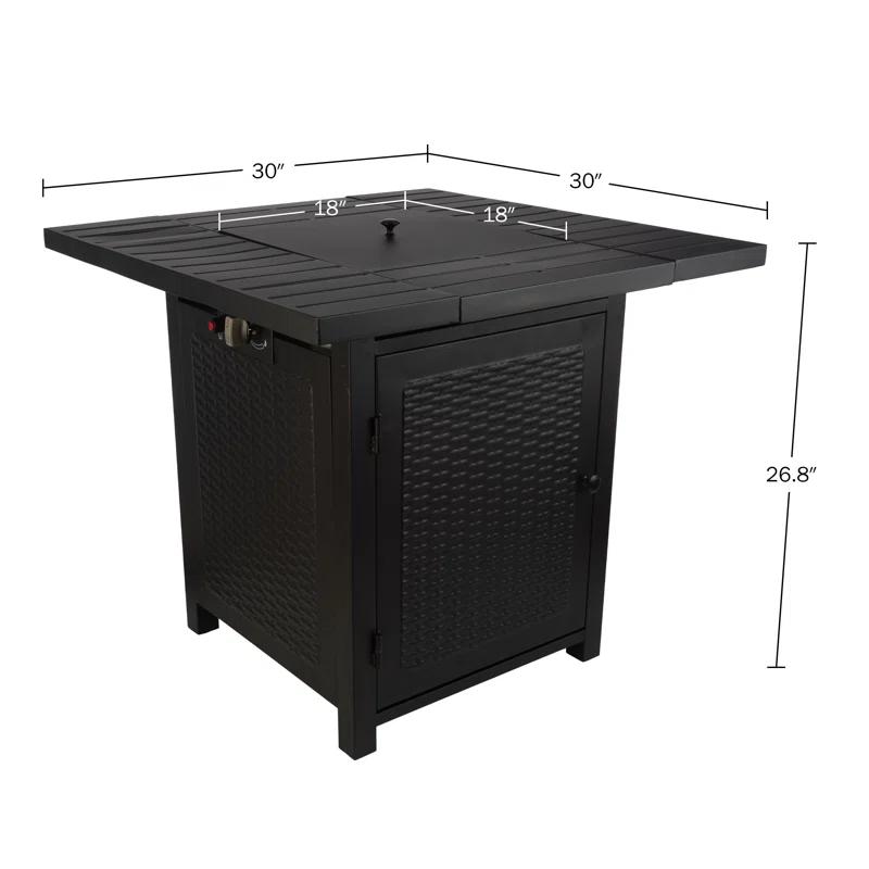 Propane Fire Pit - 30-Inch Outdoor Fireplace - 50,000 BTU Firepit - Fire Table with Electric Ignition, Lava Rocks, and Cover by Pure Garden