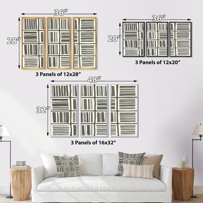 Design Art " Minimalist Graphics I " 3 - Pieces