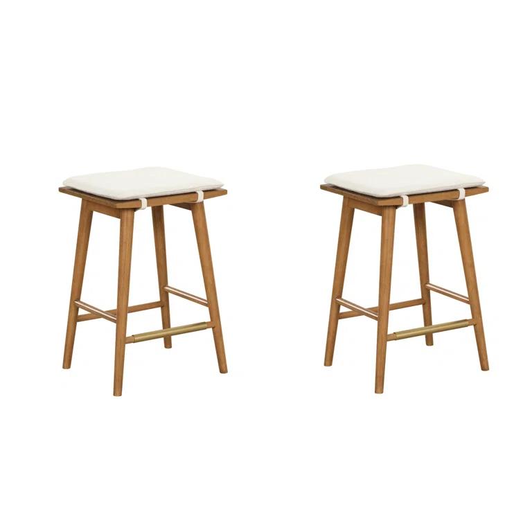 Nathan James Barker Upholstered Counter Stool with Solid Wood Frame