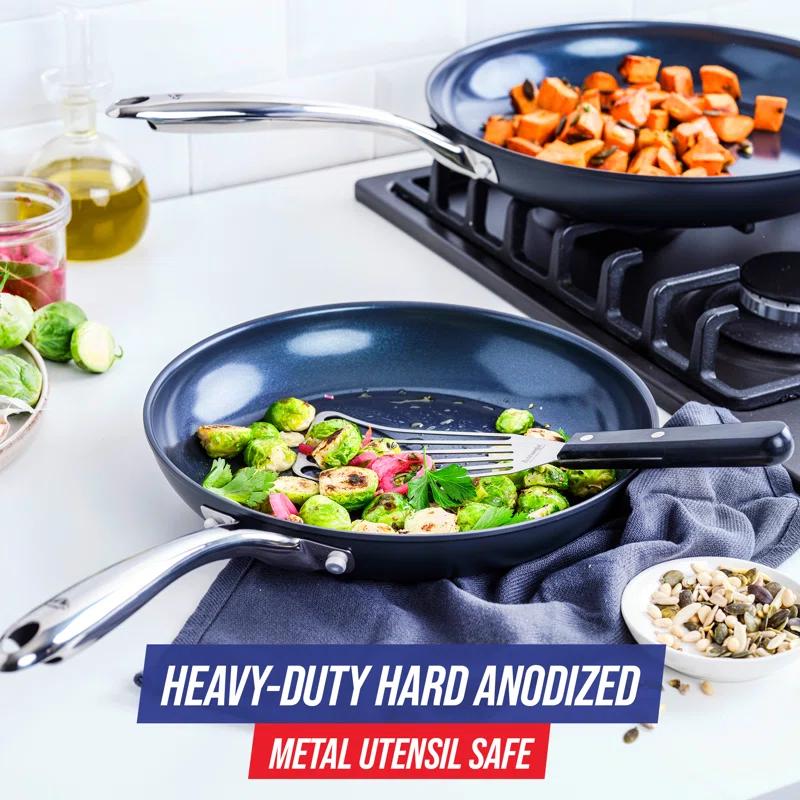 Blue Diamond Hard Anodized Nonstick 2pc Fry Pan Set, 10" & 12"