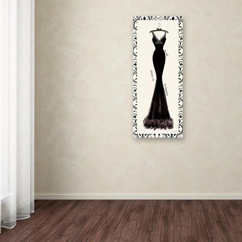 Trademark Fine Art Couture Noir I with Border by Emily Adams Painting Print on Wrapped Canvas