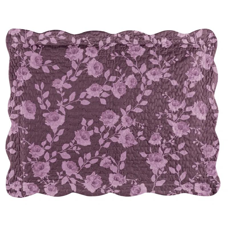 Winston Brands Unique Rose Design Scalloped Edge Pillow Sham | Wayfair