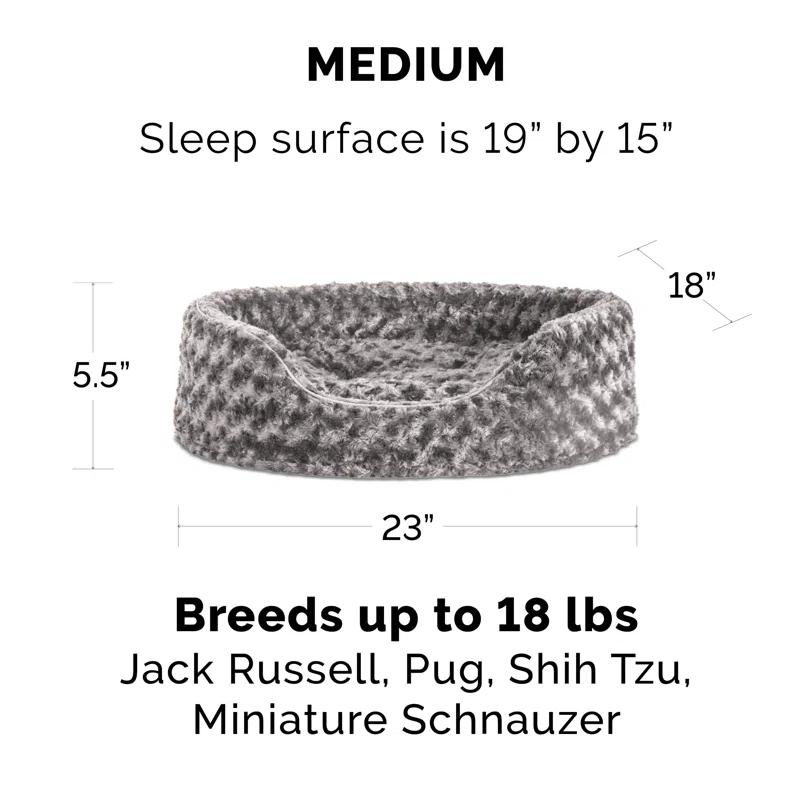 FurHaven Ultra Plush Oval Donut Dog Bed