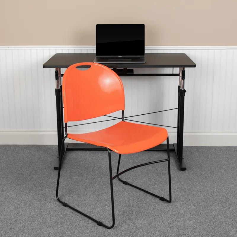 Flash Furniture Gaea 880 lb. Capacity Ultra-Compact Stack Chair with Metal Frame (Set of 5)