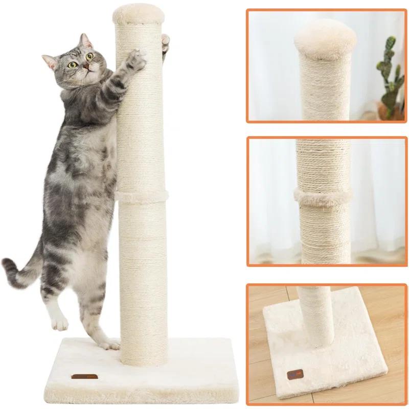 Tucker Murphy Pet™ 34Inch Cat Scratching Post With Natural Sisal Rope 4.3Inch Large Diameter Scratcher Post Tree For Indoor Cats