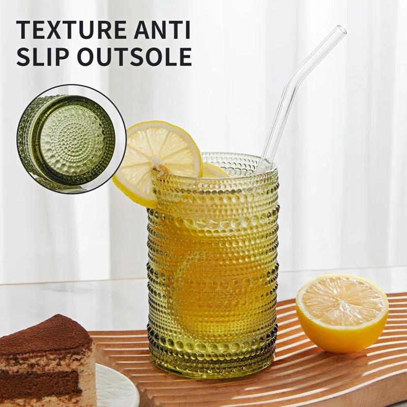 Vintage Glassware Drinking Glass Set of 6, Nailhead Glass