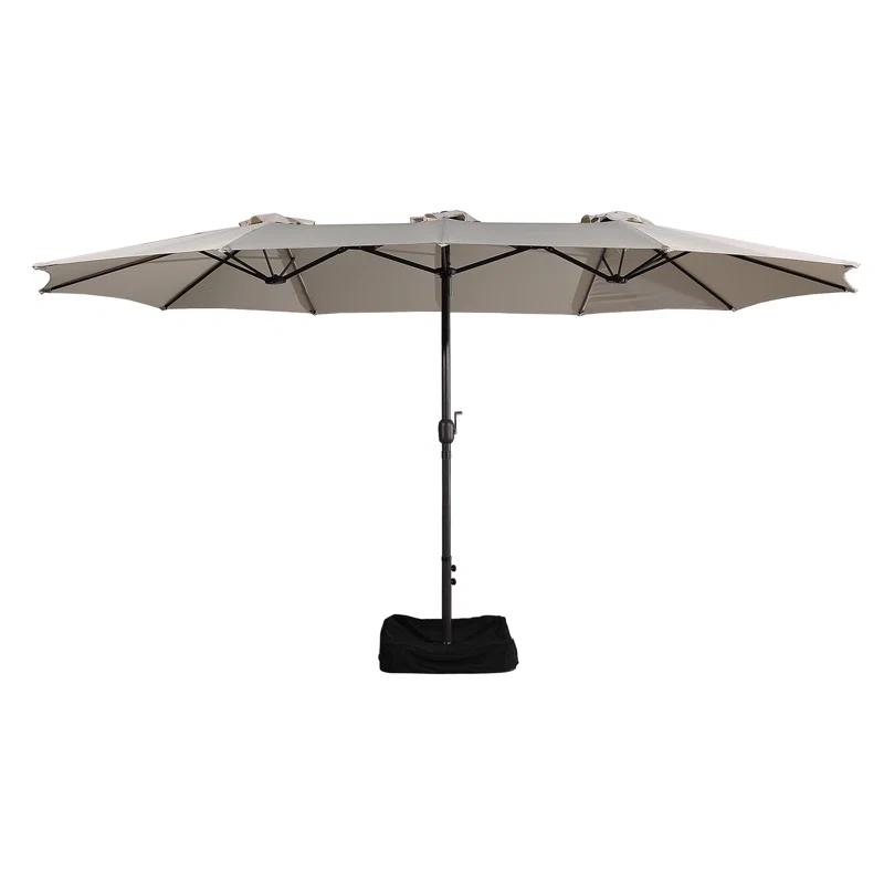 clihome 15 Ft Patio Market Umbrella with Base