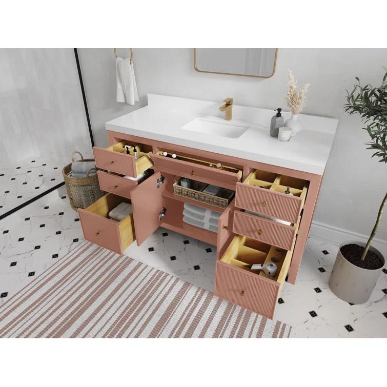 Willow Collections Sonoma 60'' Double Bathroom Vanity with Quartz Top