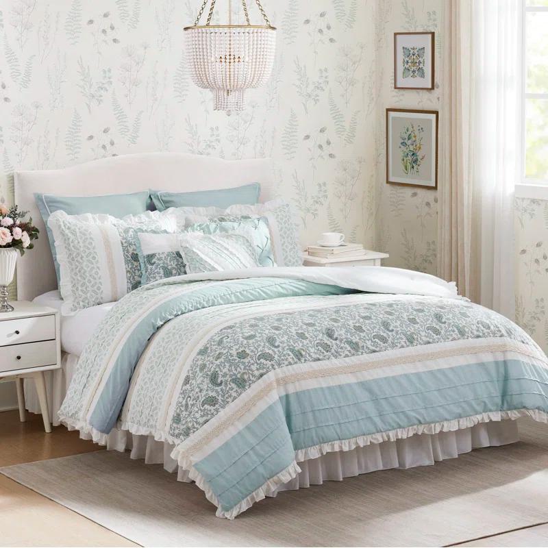 Madison Park Dawn 9 Piece Cotton Percale Comforter Set