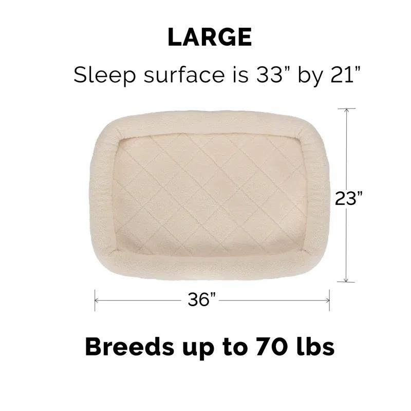 FurHaven Faux Lambswool Crate Bolster Pet Bed