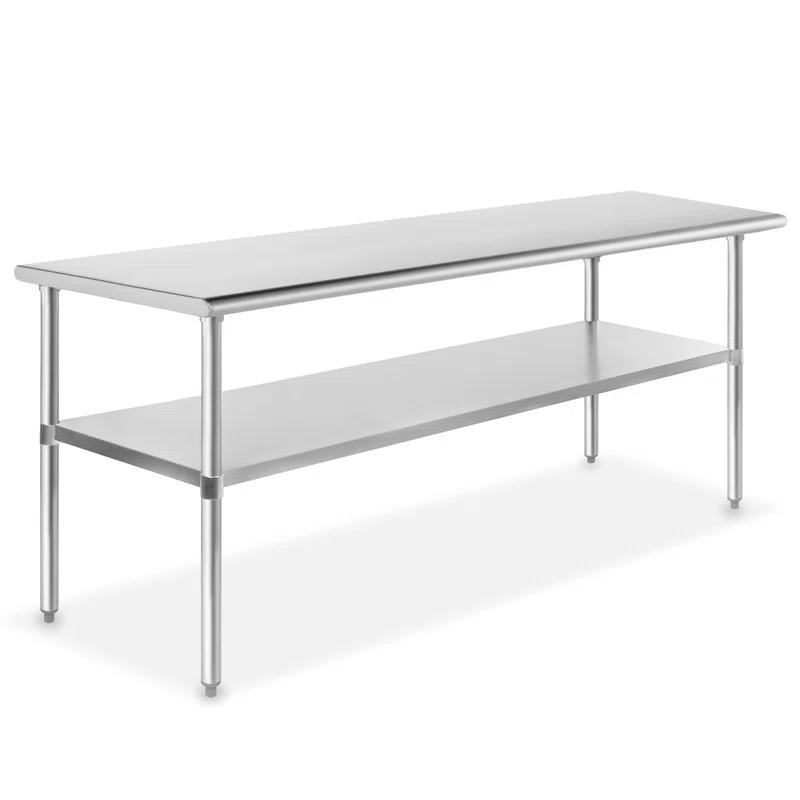 GRIDMANN 30" D x 34.5" H Stainless Steel Prep Station with Undershelf