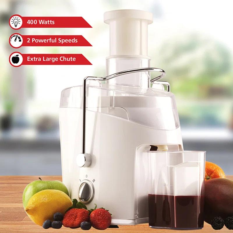 Brentwood 350-mL 400-Watt Juice Extractor in White