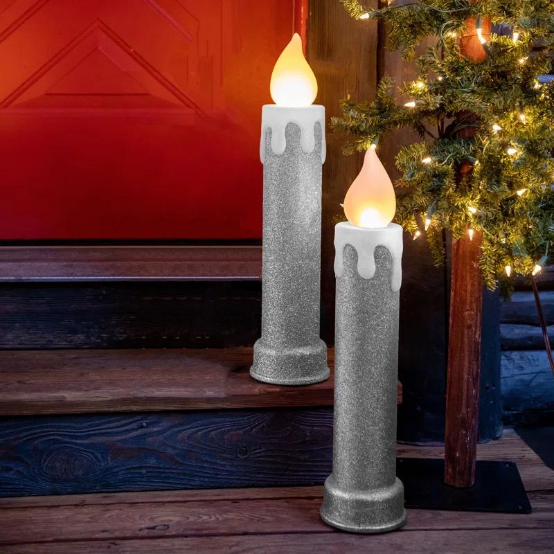 Mr. Christmas Outdoor 24" Blow Mold Candles (Set of 2)