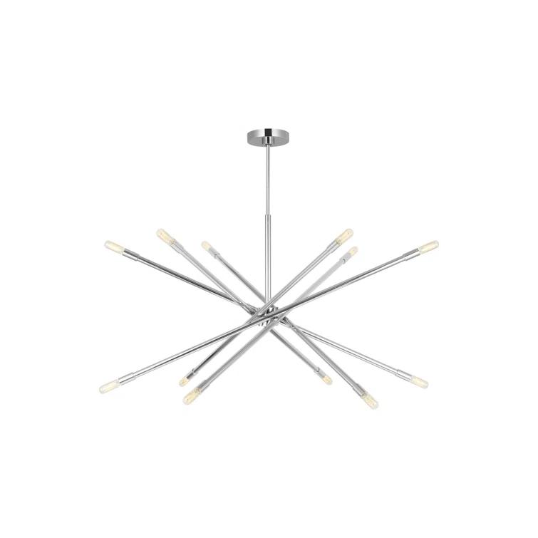 Mercer41 12 - Light Dimmable Sputnik Modern Linear Chandelier