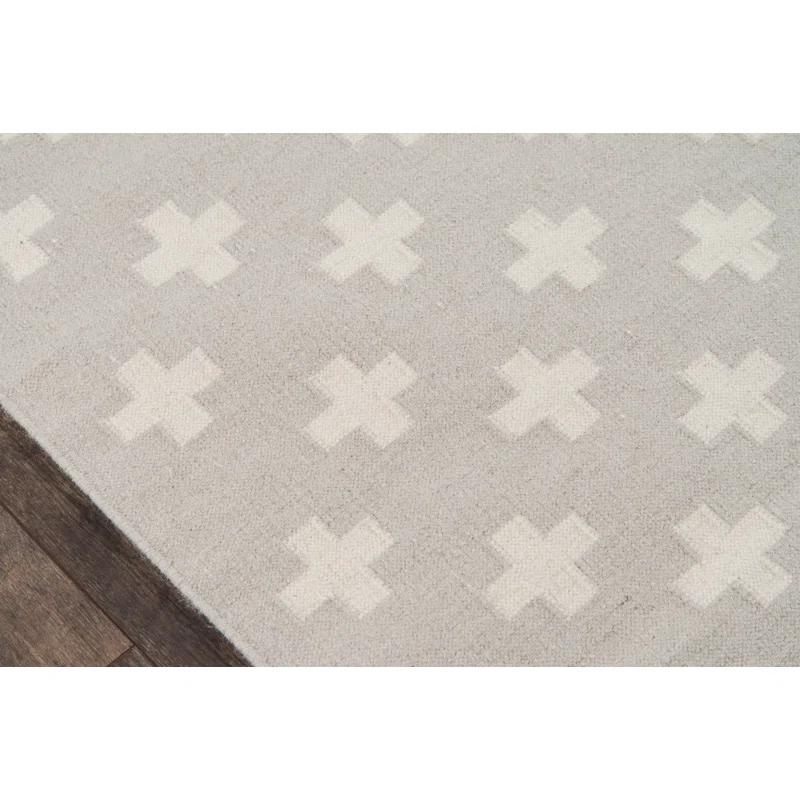 Topanga Geometric Handwoven Wool Gray/White Area Rug