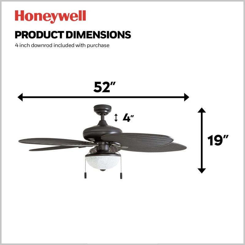 Honeywell 52" Inland Breeze 5 Blade Outdoor LED Ceiling Fan