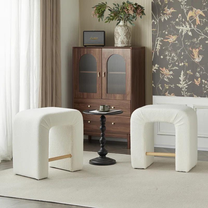 Orren Ellis Upholstered Boucle Dining Chairs, Set of 2 (Set of 2)