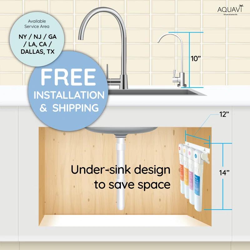 AQUAVI TUUM411 Aquavi Twist 4-Stage Filtration Mineral Under Sink Water Filtration System
