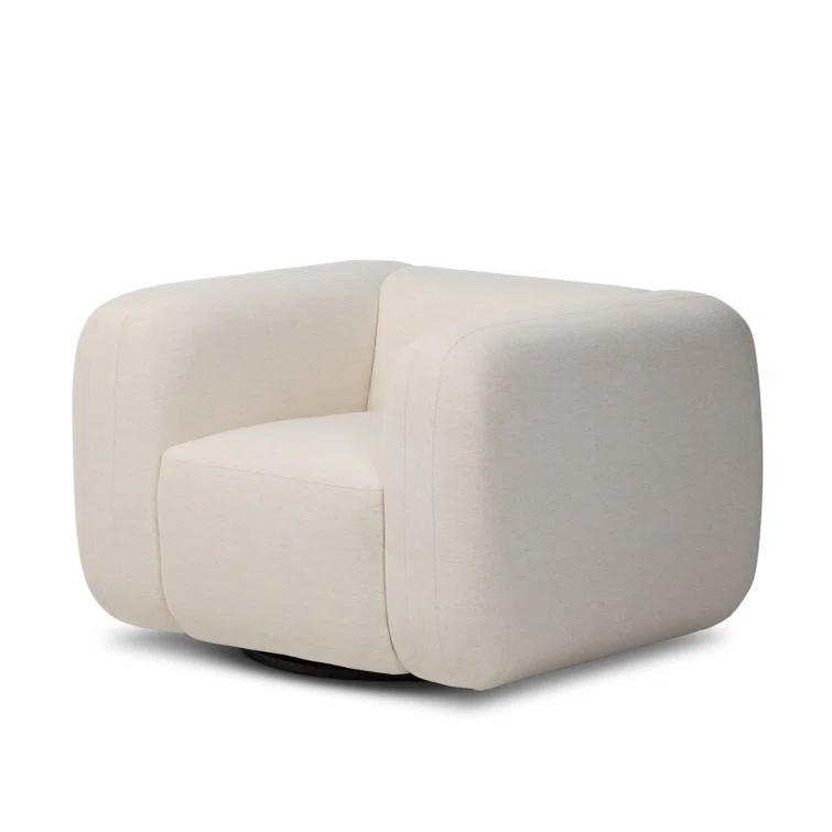Nara 35.5'' Luxurious Brown Swivel Armchair with Soft Upholstery