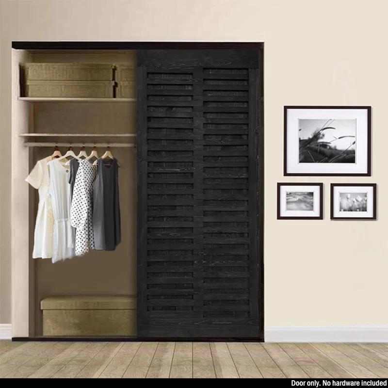 Calhome 84'' Solid Wood Paneled Painted without Installation Hardware Kit Barn Door