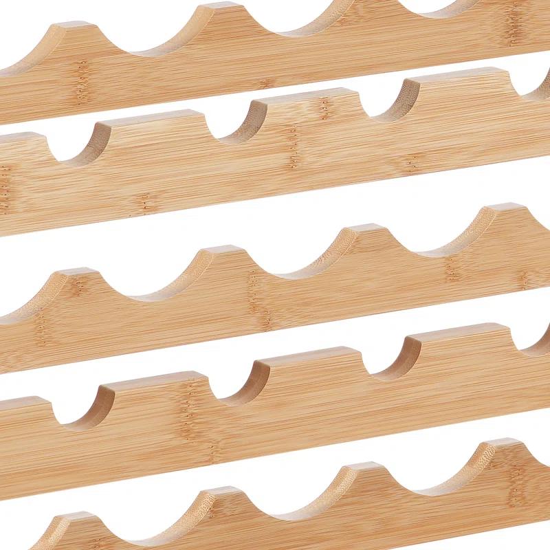 72 Bottle Upgrade Modular Wine Rack Bamboo Wood Display Shelf 8-Tier