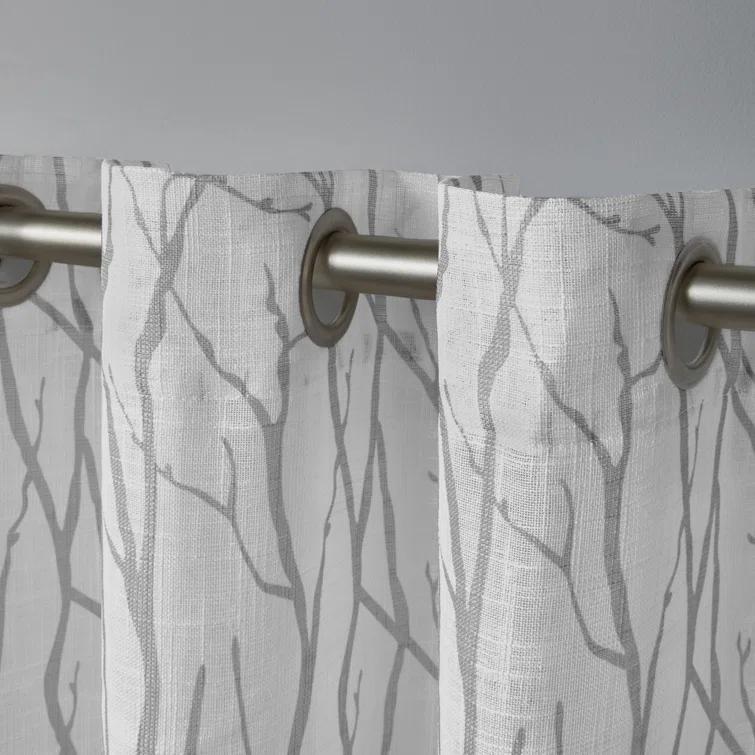 Winston Porter Leija Floral Sheer Grommet Curtain Panels & Reviews | Wayfair