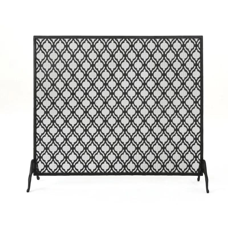 Fleur De Lis Living Tennison 1 Panel Iron Fireplace Screen