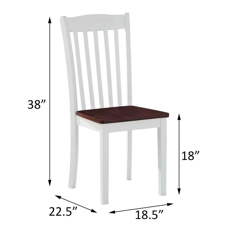 White And Walnut Slat Back Side Chairs (Set Of 2) (Set of 2)