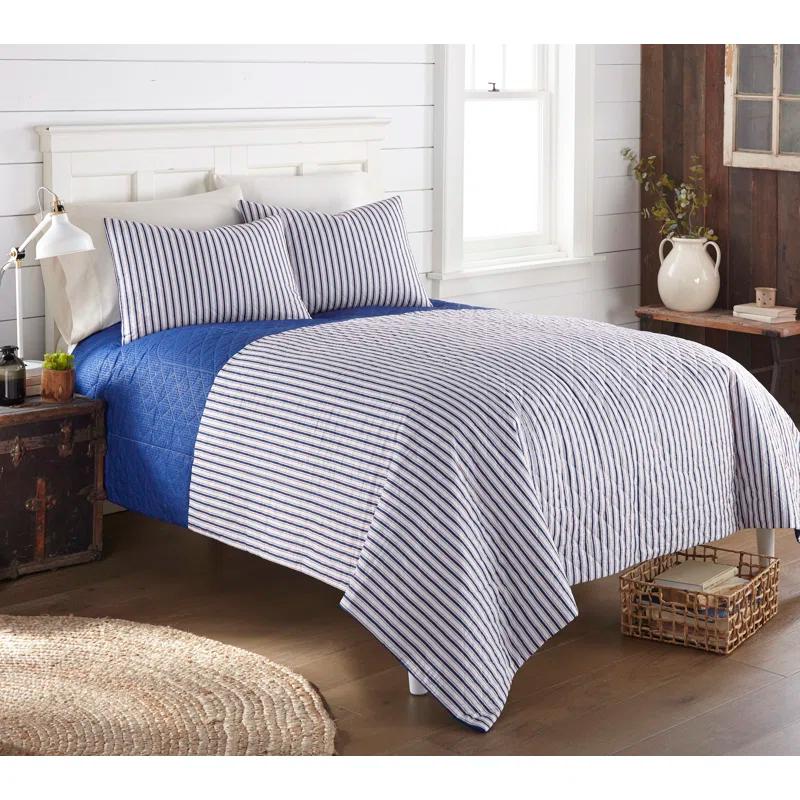 Shavel Home Products Striped Quilt Set