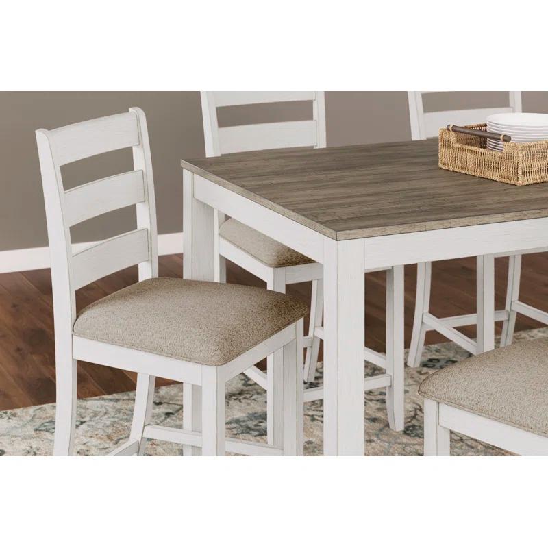 Gracie Oaks Skempton Counter Height Dining Table and Bar Stools (Set of 7)
