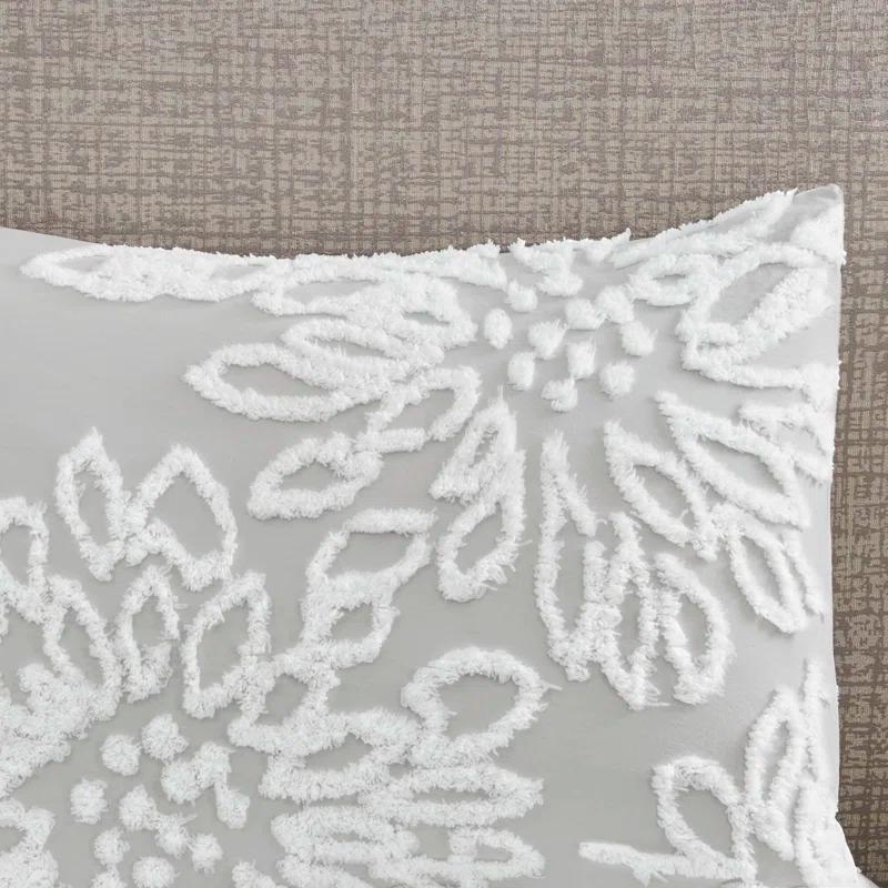 Kelly Clarkson Home Gwyneth 3 Piece Tufted Cotton Chenille Floral Duvet Cover Set