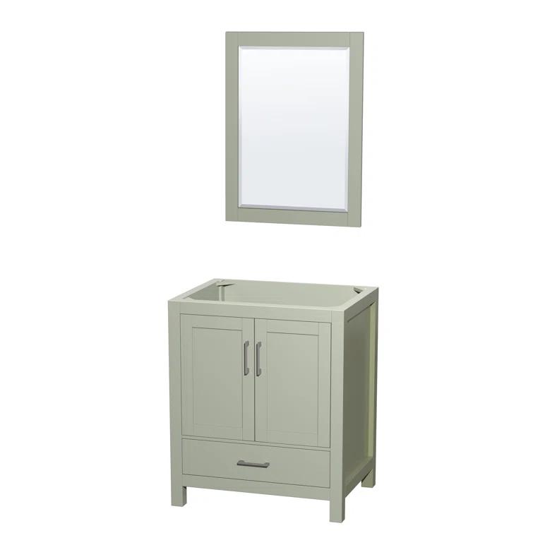 Wyndham Collection Sheffield 29" Freestanding Single Vanity Base Only with 24" Mirror